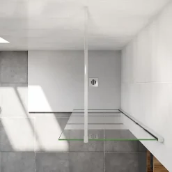 Paroi De Douche| paroi de douche chrome 80x190cm,6mm verre anticalcaire avec bandes horizontales sérigraphiées,barre de fixation 140cm en carré