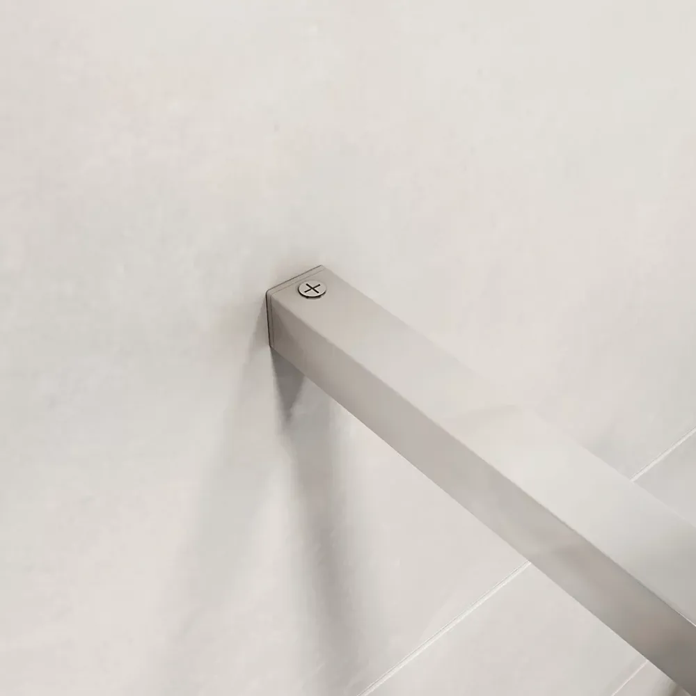 Paroi De Douche| paroi de douche chrome 80x190cm,6mm verre anticalcaire avec bandes horizontales sérigraphiées,barre de fixation 140cm en carré