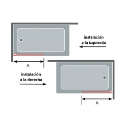 Porte De Douche|Kassandra Paroi de douche coulissante DELTA - Noir Mat - 157-159.6 cm - Fermeture amortie - Réversible - Anticalcaire