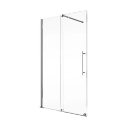 Paroi de douche coulissante l.140xH.200cm, Walk In, verre transparent anticalcaire 8mm, profilé chromé, Schulte NewStyle