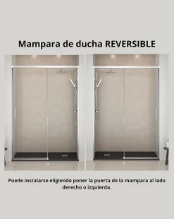 Baño Total Paroi de douche coulissante 1 porte 1 fixe 1 porte 100 cm (Adaptable 95-99cm) Verre 6 mm clair anti-calcaire Profil Chrome