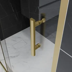 Cuisibane Paroi de douche coulissante 160 cm cadre doré GOLDY