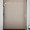 Baño Total Paroi de douche coulissante 1 porte 1 fixe 1 porte 140 cm (Adaptable 134-139cm) Verre 6 mm clair anti-calcaire Profil Chrome