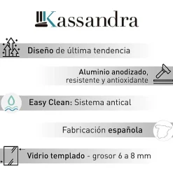 Porte De Douche|Kassandra Paroi de douche coulissante DELTA - Noir Mat - 113-115.6 cm - Fermeture amortie - Réversible - Anticalcaire
