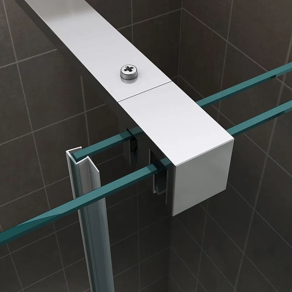 Paroi De Douche|Saniverre Paroi de douche d'angle NAPOLI H.200 cm porte coulissante verre 8 mm transparent 90 x 160 cm (porte 160) -