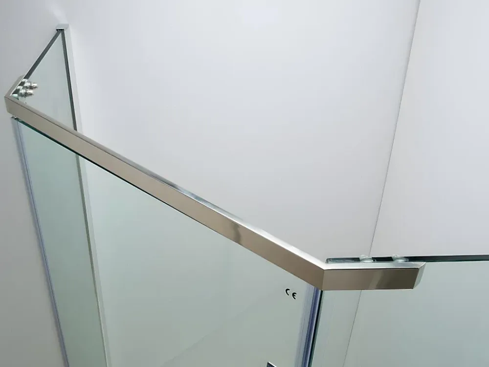 Vente-unique Paroi de douche d'angle porte battante - receveur inclus - ARDIA - 90x185 cm
