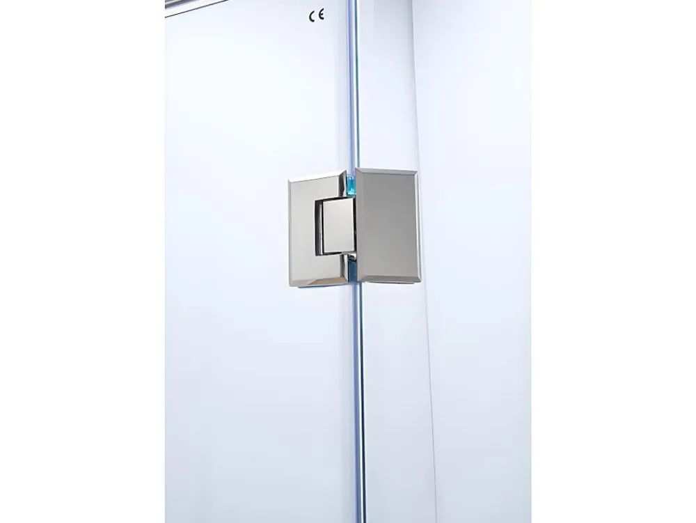 Vente-unique Paroi de douche d'angle porte battante - receveur inclus - ARDIA - 90x185 cm