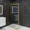 Cuisibane Paroi de douche d'angle porte coulissante + retour fixe GOLDY 120 cm x 80 cm