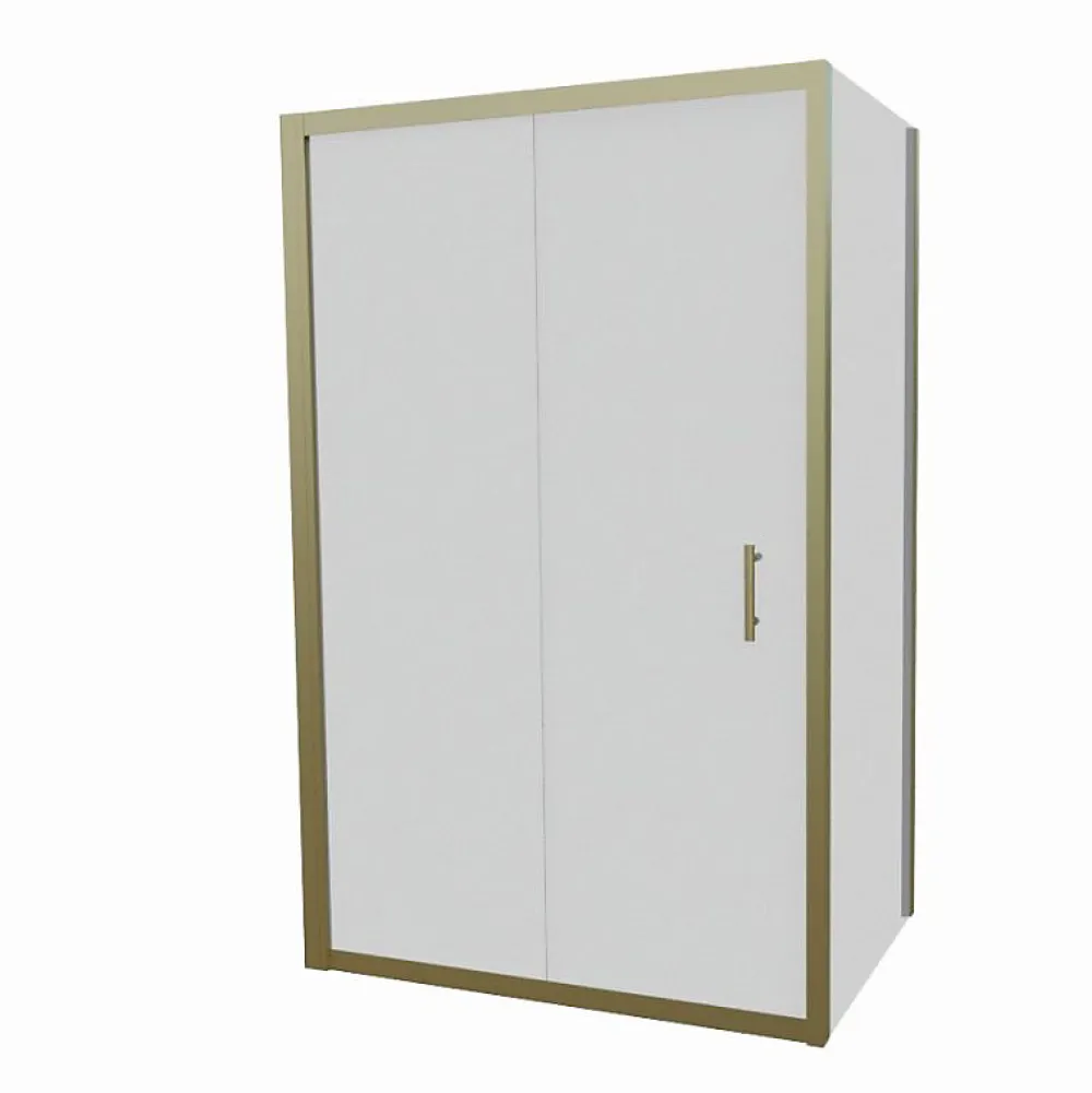 Cuisibane Paroi de douche d'angle porte coulissante + retour fixe GOLDY 120 cm x 80 cm