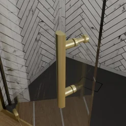 Cuisibane Paroi de douche d'angle porte pivotante + retour fixe GOLDY 90 cm x 90 cm