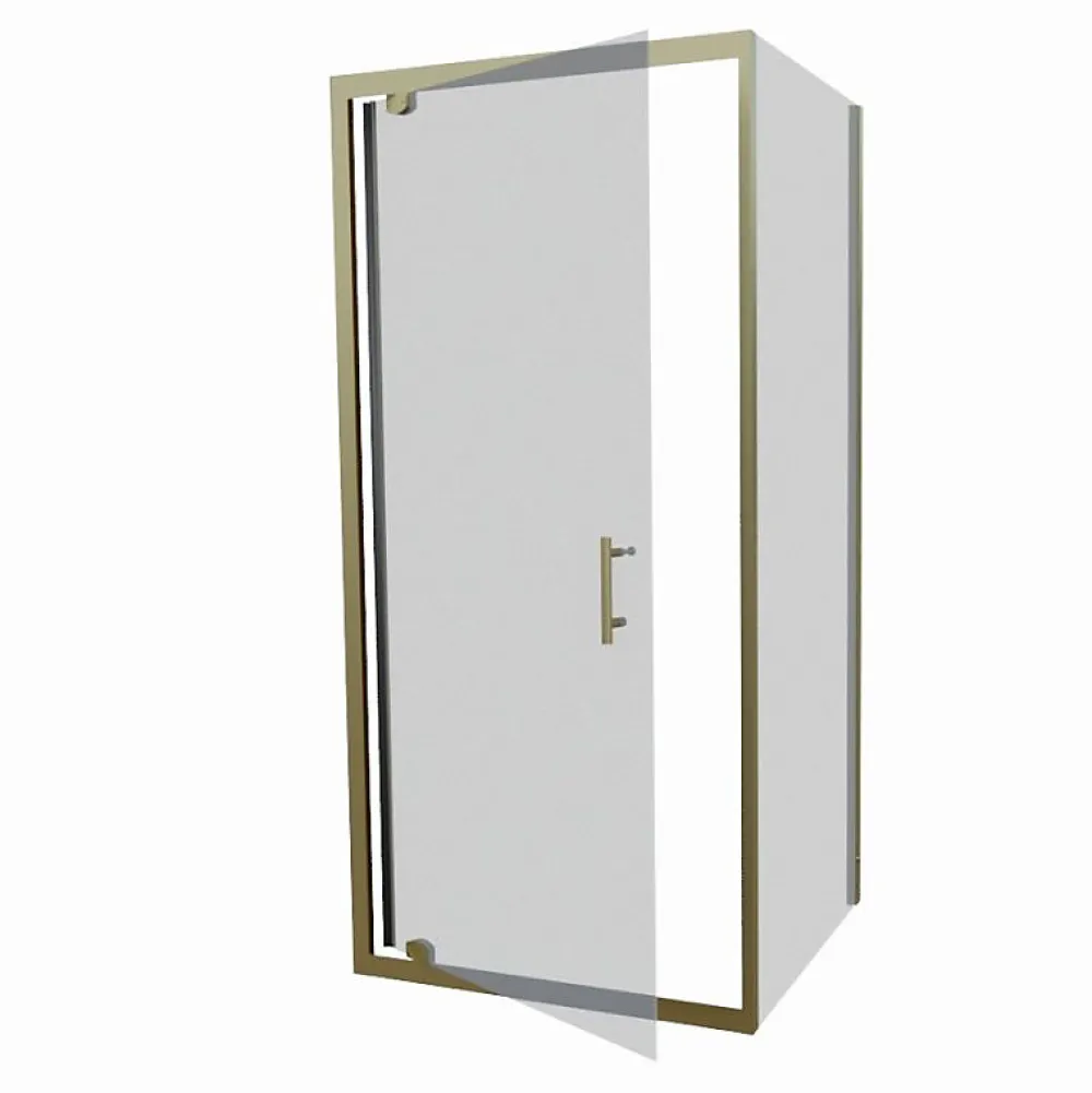 Cuisibane Paroi de douche d'angle porte pivotante + retour fixe GOLDY 90 cm x 90 cm