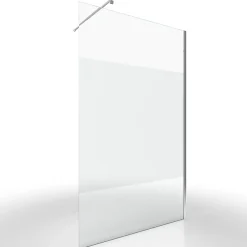 Aurlane Paroi de Douche Dépolie 140x200cm + Barre de fixation extensible - Verre 8mm - Finition Chrome