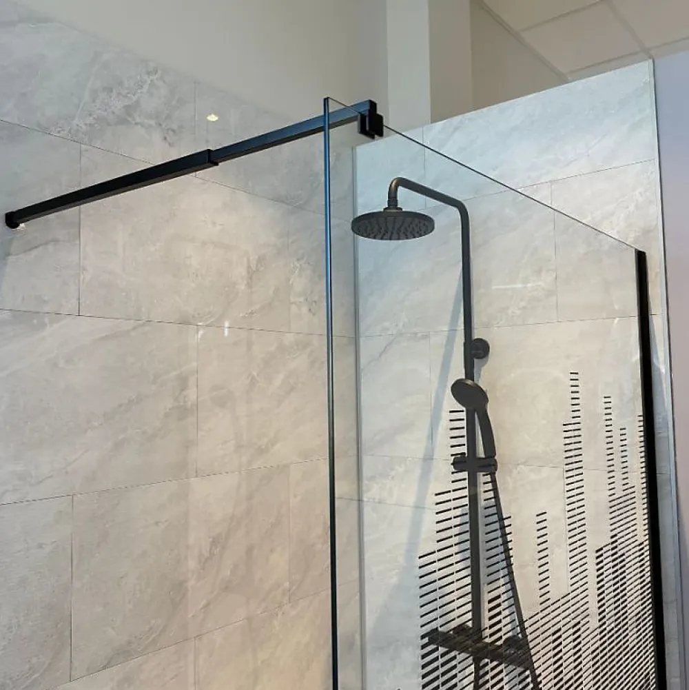 Paroi De Douche|Cuisibane Paroi de douche fixe 110 cm x 200 cm motif MANHATTAN - Verre 8 mm