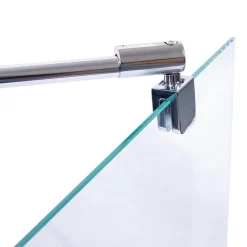 Paroi de douche fixe à l'italienne l.120xH.190cm, Walk In, verre transparent anticalcaire 6mm, décor Mistral, profilé chromé, Schulte NewStyle