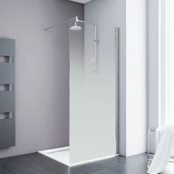 Paroi de douche fixe à l'italienne l.120xH.200cm, verre brume 6mm, profilé chromé, Schulte NewStyle