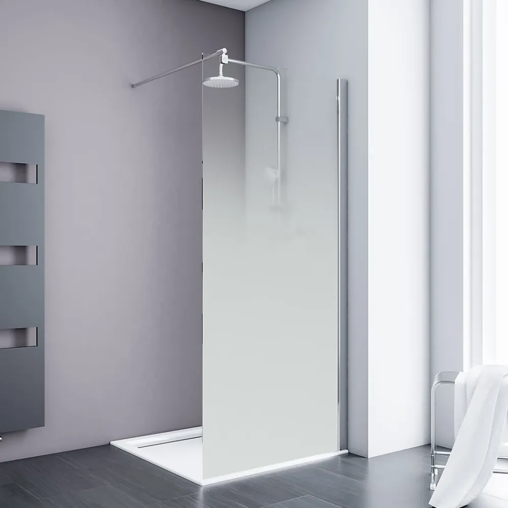 Paroi de douche fixe à l'italienne l.120xH.200cm, verre brume 6mm, profilé chromé, Schulte NewStyle