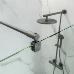 Paroi de douche fixe à l'italienne l.90xH.200cm, Walk In, verre transparent anticalcaire 6mm, profilé gun metal, Schulte NewStyle