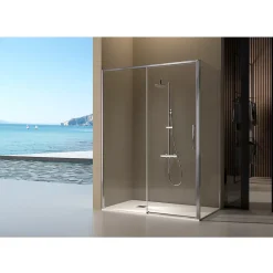 Kassandra Paroi de douche fixe + porte coulissante DELTA 120-122.6 cm