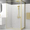 Galedo Paroi de douche fixe 90 x 200 cm, doré brossé, Factory