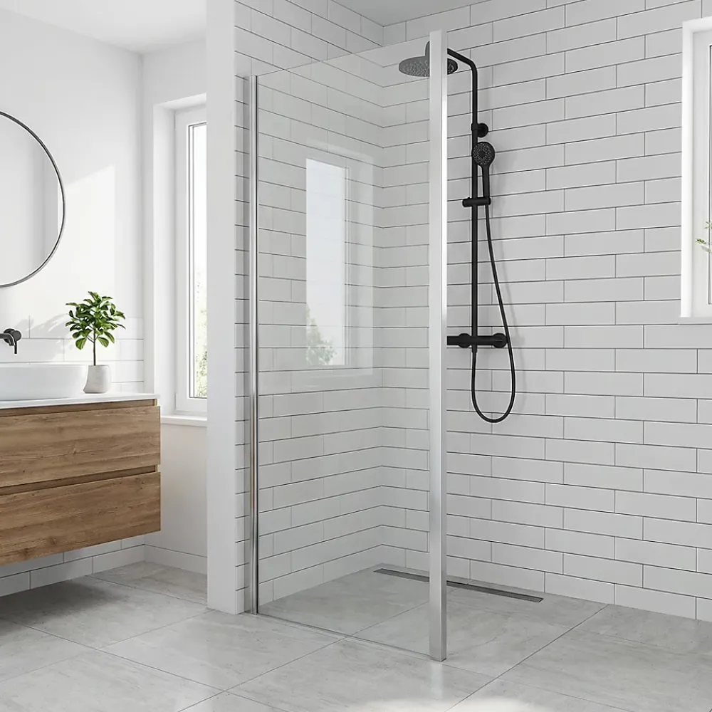 Cooke & Lewis Paroi de douche fixe Zilia transparente 90 cm