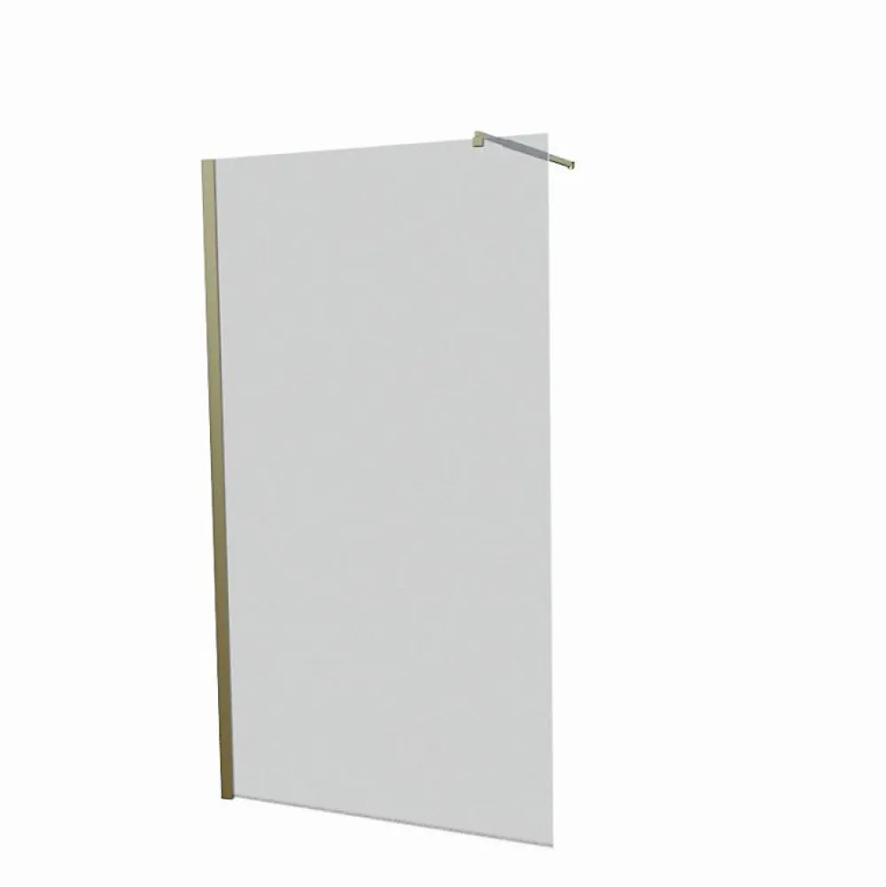 Paroi De Douche|Cuisibane Paroi de douche fixe dorée 110 cm x 200 cm GOLDY - Verre 8 mm
