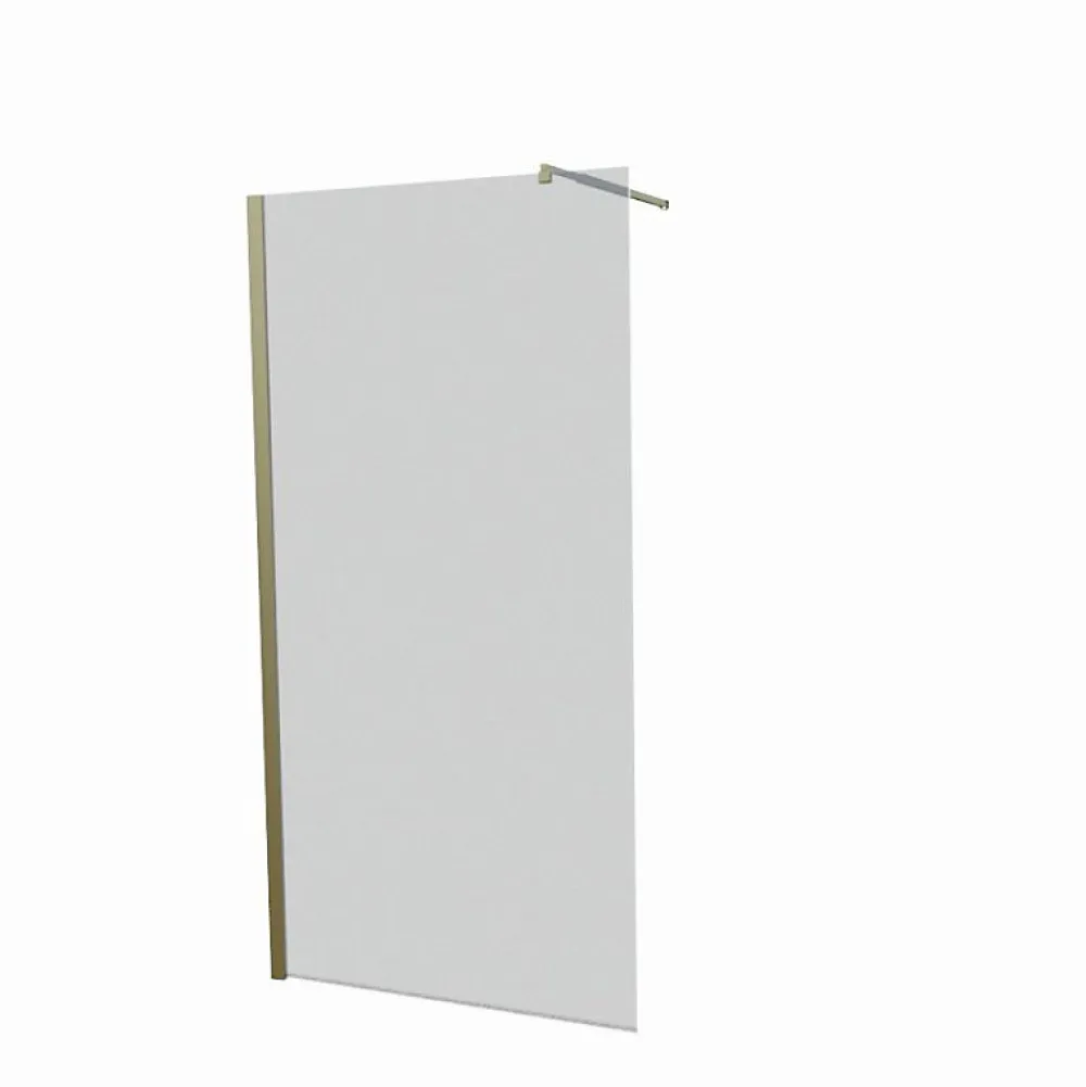 Paroi De Douche|Cuisibane Paroi de douche fixe dorée 100 cm x 200 cm GOLDY - Verre 8 mm