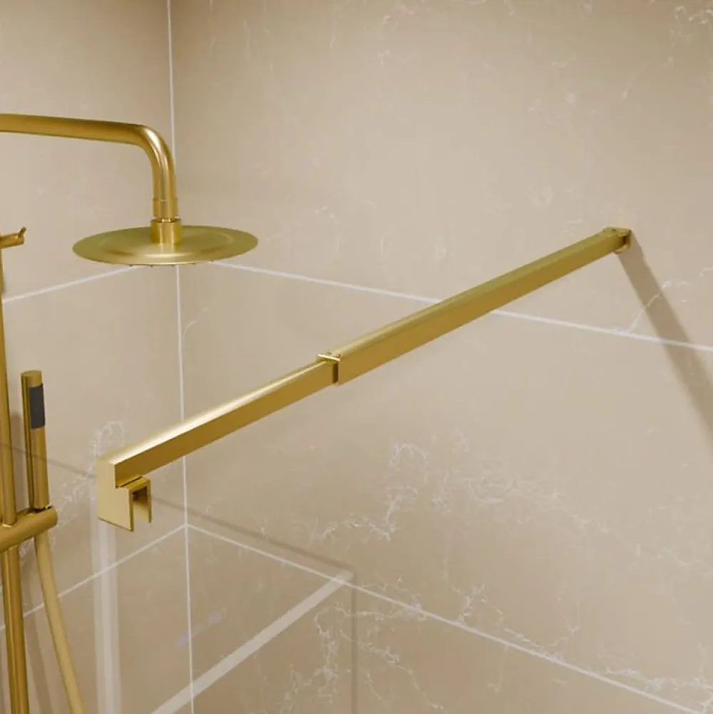 Paroi De Douche|Cuisibane Paroi de douche fixe dorée 100 cm x 200 cm GOLDY - Verre 8 mm
