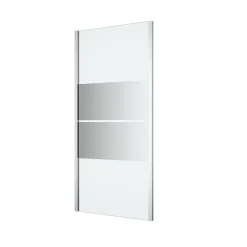 Paroi De Douche|GoodHome Paroi de douche fixe l.90 x H.195 cm, bandes miroir, profilés alu chrome, Ledava