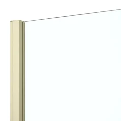 GoodHome Paroi de douche fixe l.90 x 195 cm, profilés alu finition doré brossé, Ledava