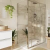 Paroi De Douche|GoodHome Paroi de douche fixe l.80 x H.195 cm, bandes miroir, profilés alu chrome, Ledava