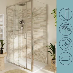 Paroi De Douche|GoodHome Paroi de douche fixe l.90 x H.195 cm, verre transparent, profilés alu chrome, Ledava