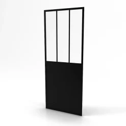Paroi de douche fixe noir Galedo Fabrik transparent 80cm