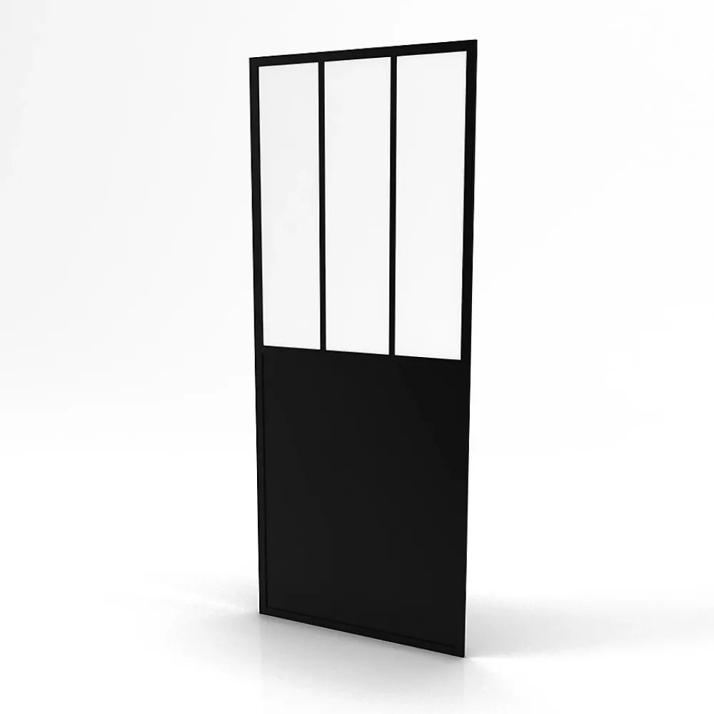 Paroi de douche fixe noir Galedo Fabrik transparent 80cm