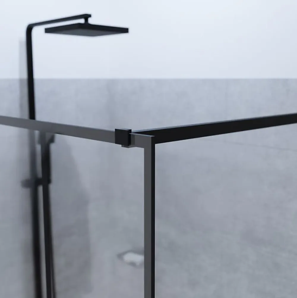 Paroi De Douche|Cuisibane Paroi de douche industrielle noire ATELIA 120 cm