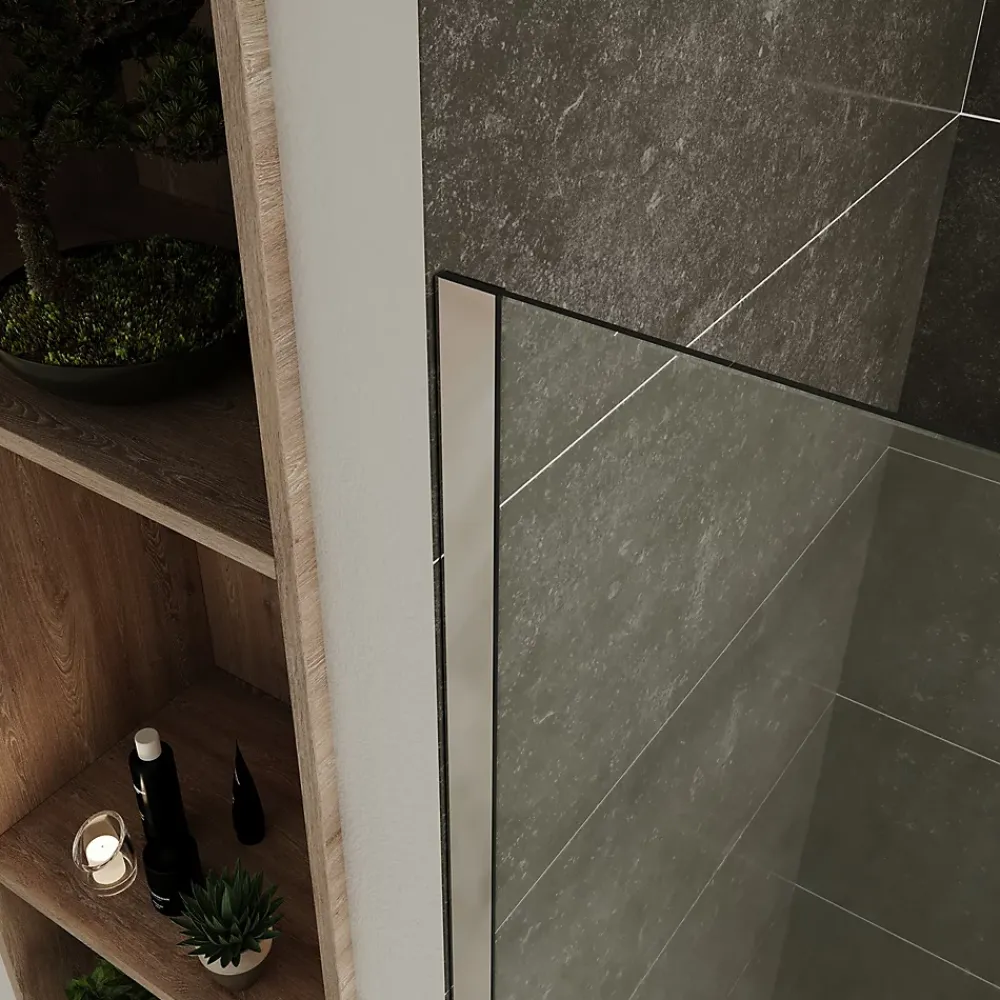 Saniverre Paroi de douche Italienne ROMA H.200 x 120 cm verre 10 mm centre-opaque -