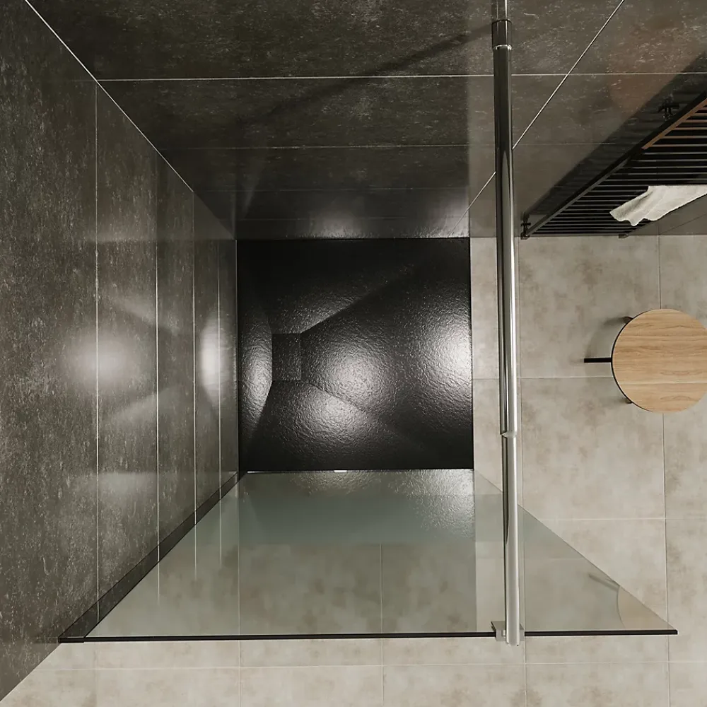 Saniverre Paroi de douche Italienne ROMA H.200 x 120 cm verre 10 mm centre-opaque -