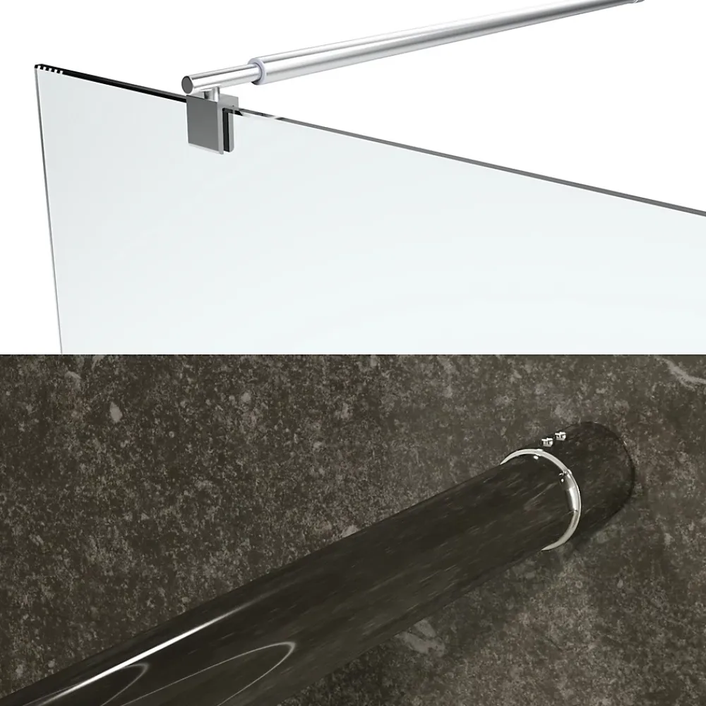 Saniverre Paroi de douche Italienne ROMA H.200 x 120 cm verre 10 mm centre-opaque -