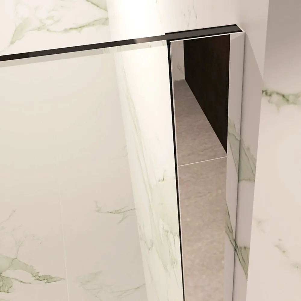 Saniverre Paroi de douche Italienne ROMA H.200 x 120 cm verre 10 mm centre-opaque -