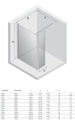 Otitec Paroi de Douche Italienne - 90 x 195 - SEPTIA CUIVRE BROSSE - Retour Pivotant 54 cm - Cuivre Brossé