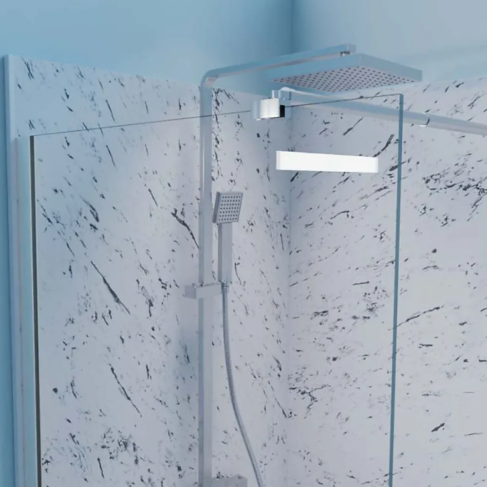 Cuisibane Paroi de douche italienne 100+40 x 200cm CALYPSO verre 8 mm avec volet pivotant