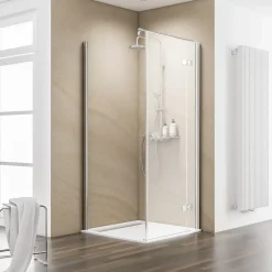 Schulte Paroi de douche latérale pour porte battante l.90xH.200cm, verre transparent anticalcaire 6mm, profilé chromé, MasterClass