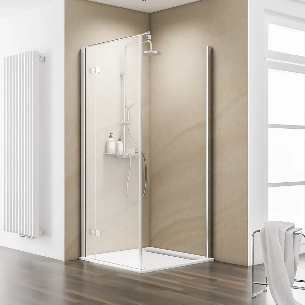 Schulte Paroi de douche latérale pour porte battante l.90xH.200cm, verre transparent anticalcaire 6mm, profilé chromé, MasterClass