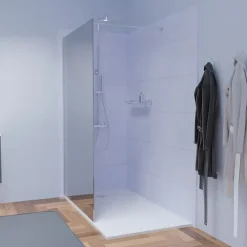Cuisibane Paroi de douche miroir 120 cm MAORA - Verre 8 mm anticalcaire