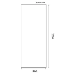 Cuisibane Paroi de douche miroir 120 cm MAORA - Verre 8 mm anticalcaire