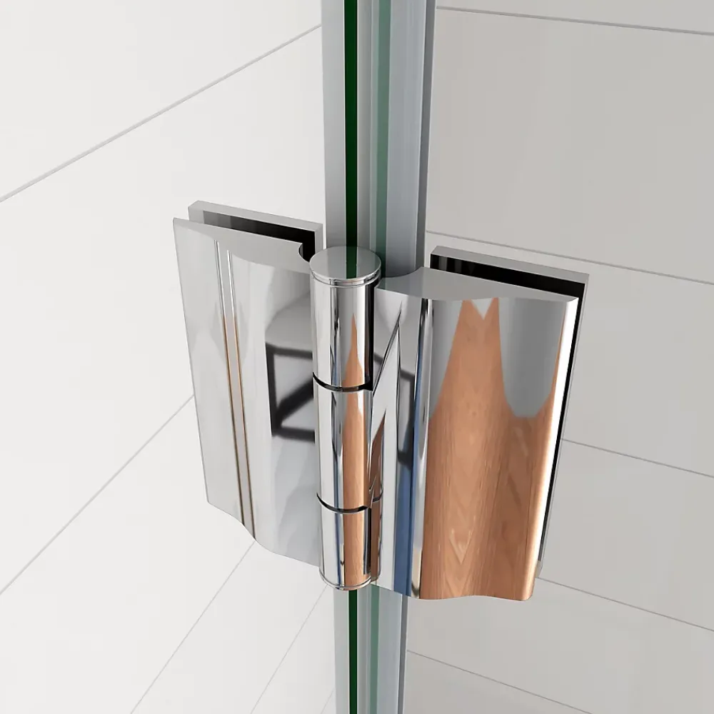 Paroi De Douche|AICA Sanitaire Paroi de Douche Pivotante - 8 mm Verre Anticalcaire - 80 x190 cm avec Porte-Serviette Intégré - alu Chrome