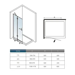 Paroi De Douche|AICA Sanitaire Paroi de Douche Pivotante - 8 mm Verre Anticalcaire - 80 x190 cm avec Porte-Serviette Intégré - alu Chrome