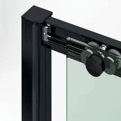 Porte De Douche|Superban Paroi de douche porte coulissante DROITE en verre ép 6mm L160/164xH195 cm - profilé noir mat - Vézannes 2P