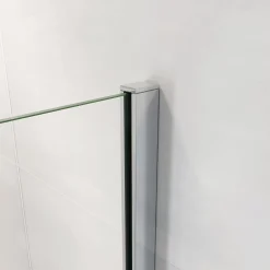 Paroi de douche verre trempé sérigraphié Brume en 8 mm verre - 50 x 200 cm - Profilés chrome et Intimité & élégance