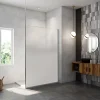 Paroi de douche verre trempé sérigraphié Brume en 8 mm verre - 90 x 200 cm - Profilés chrome avec barre de fixation 90cm