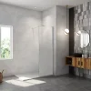 Paroi De Douche| Paroi de douche verre trempé sérigraphié Brume en 8 mm verre - 90 x 200 cm - Profilés chrome avec barre de fixation 90cm